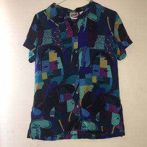 Colorful button down vintage shirt
